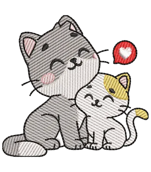 Matriz de Bordado Gatos Abraçados